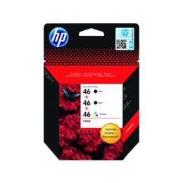 Картридж HP F6T40AE (2*CZ637AE черный № 46 + CZ638AE 3-х цветный № 46), комплект, оригинальный